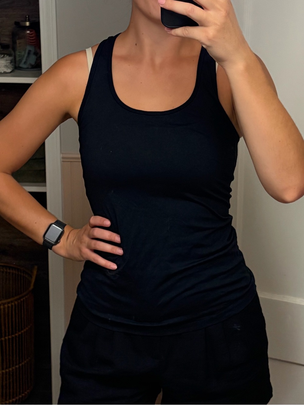 Reflex 90 Degree Black Athletic Tank Top